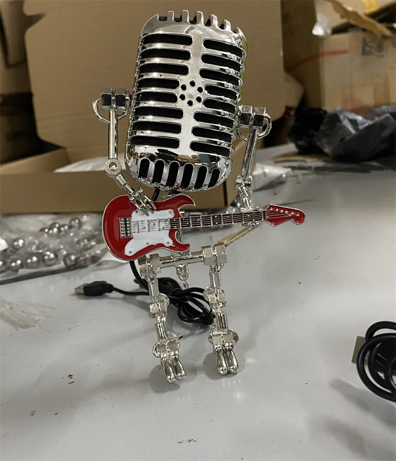 Retro Metal Microphone Robot Desk Lamp Angelwarriorfitness.com