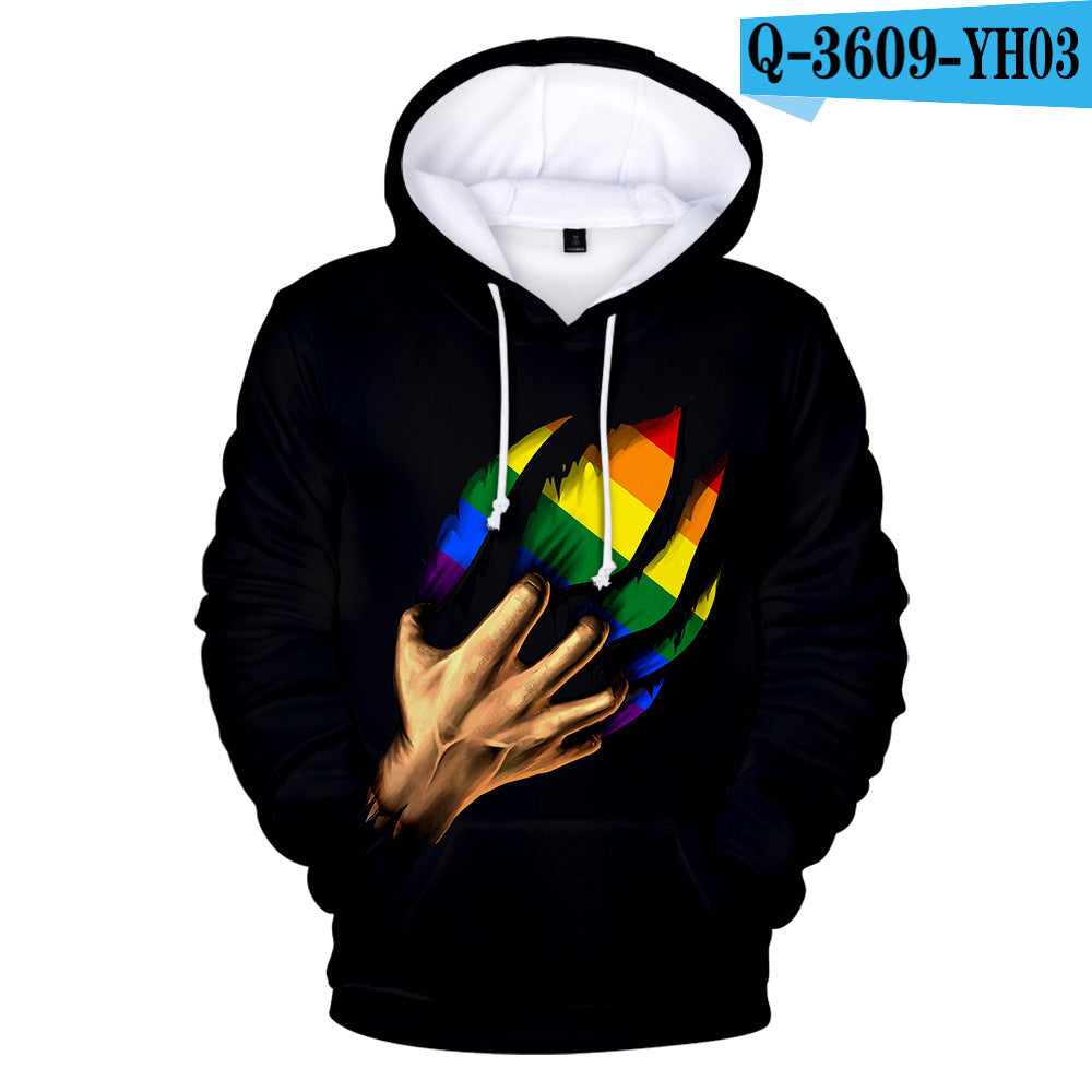 Gay Day Parade Leisure 3D Digital Printing Pullover Hoodie Men And Women Angelwarriorfitness.com