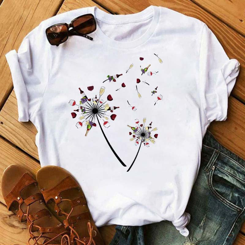 T-shirt Kawaii Rose Gold Wine Glass Angelwarriorfitness.com
