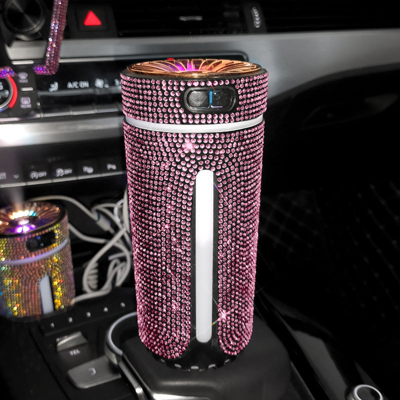 Luxury Diamond Car Humidifier LED Light Car Diffuser Auto Air Purifier Aromatherapy Diffuser Air Freshener Car Accessories For Woman Angelwarriorfitness.com