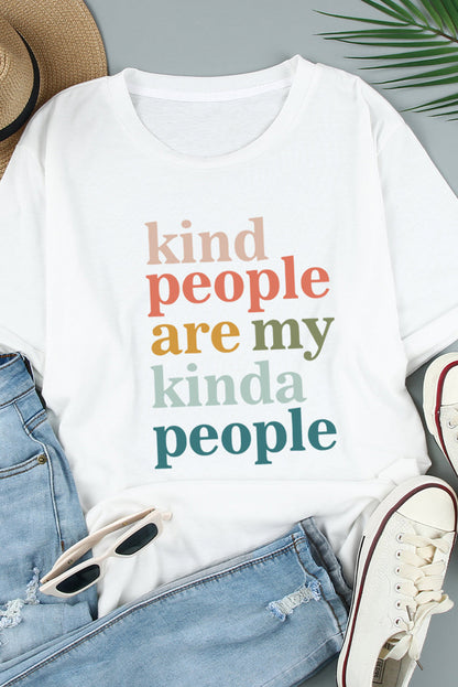 Letters Graphic Print Round Neck Short Sleeve T Shirt Angelwarriorfitness.com