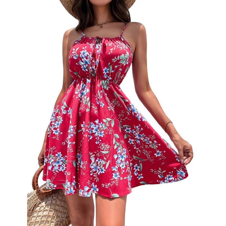 Print Slip Dress Sleeveless Pullover Dress Angelwarriorfitness.com