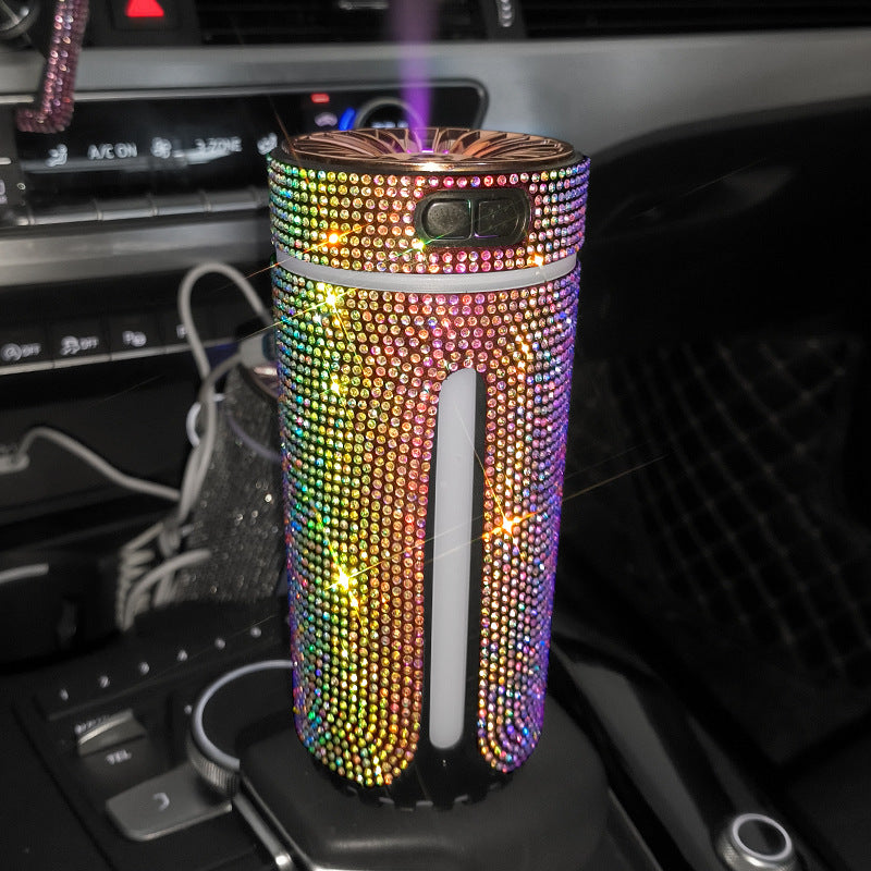 Luxury Diamond Car Humidifier LED Light Car Diffuser Auto Air Purifier Aromatherapy Diffuser Air Freshener Car Accessories For Woman Angelwarriorfitness.com