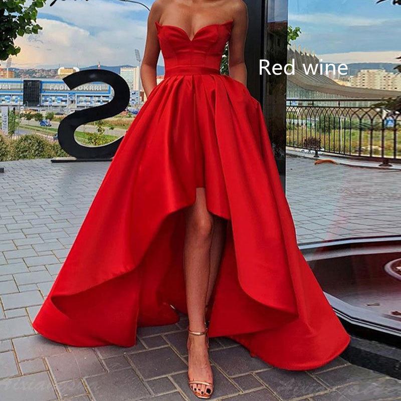 Ladies Evening Dress Sexy Tube Top Satin Angelwarriorfitness.com