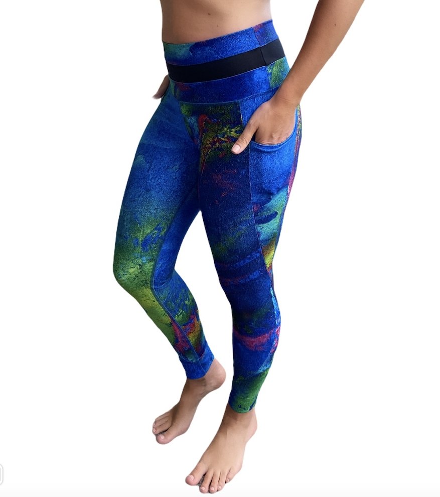 Aqua Yoga Leggings with Pockets (Full Print) Angelwarriorfitness.com