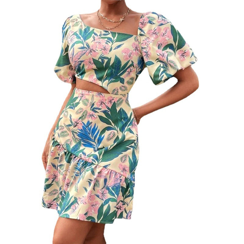 Womens Dresses Large Size Floral Print Dress Angelwarriorfitness.com