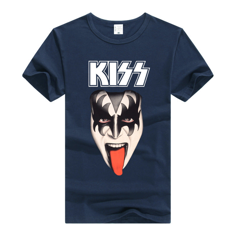Music KISS Band Short Sleeve T-shirt Heavy Metal European And American Rock Band Angelwarriorfitness.com