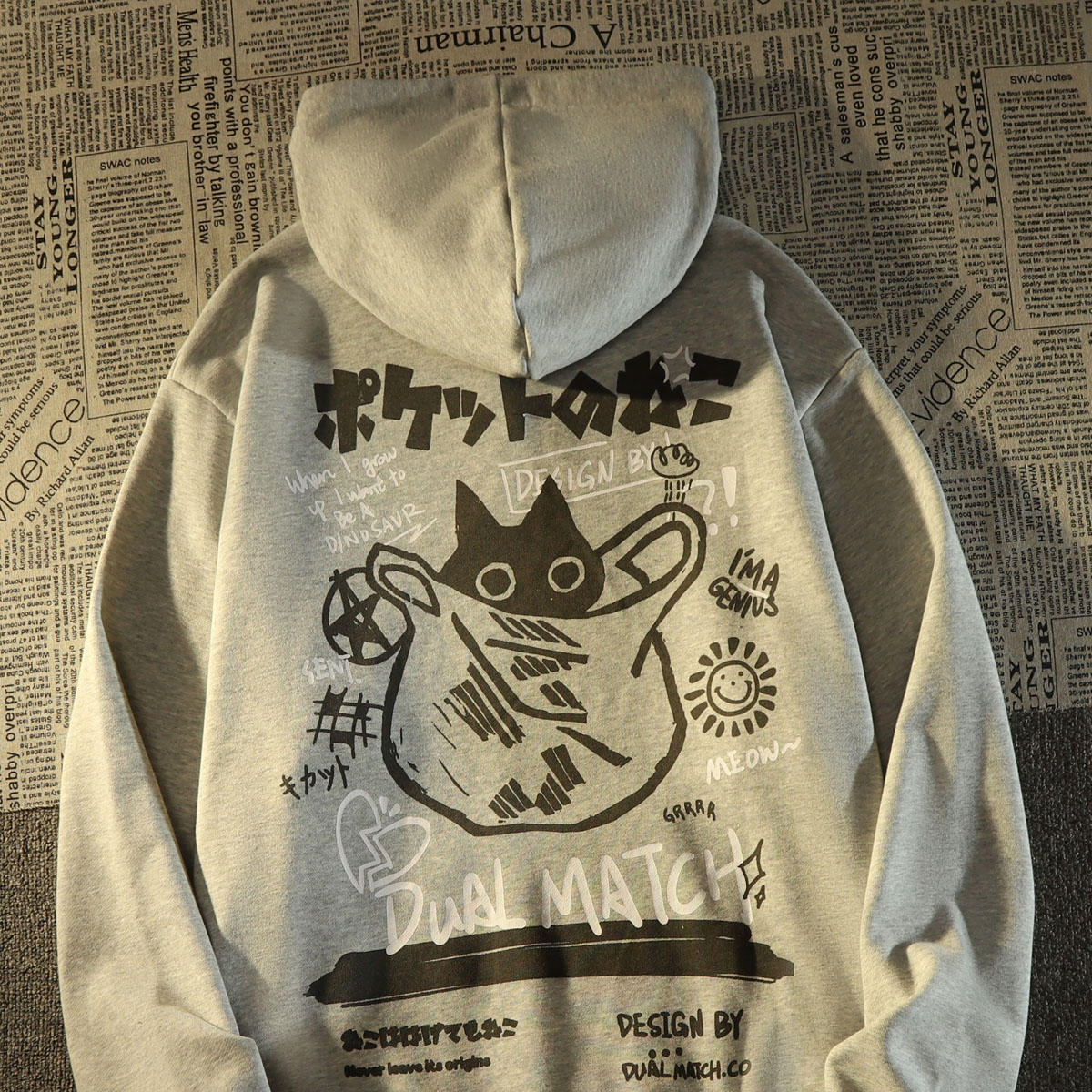 Vintage Hiphop Cat Sweater Oversize Thin Coat Angelwarriorfitness.com