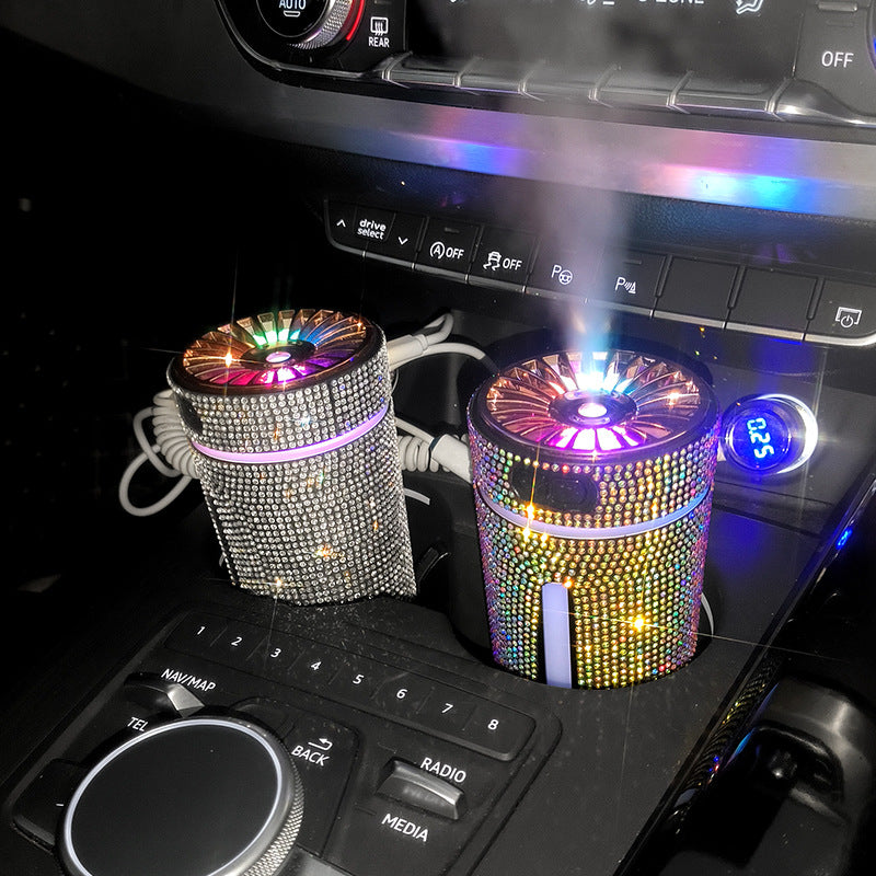 Luxury Diamond Car Humidifier LED Light Car Diffuser Auto Air Purifier Aromatherapy Diffuser Air Freshener Car Accessories For Woman Angelwarriorfitness.com