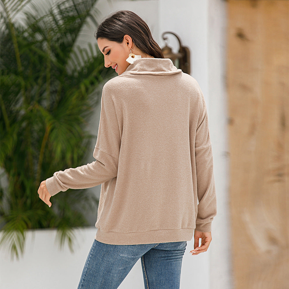 Women's Cashmere Loose Long Sleeve Solid Color Pullover Sweater Angelwarriorfitness.com