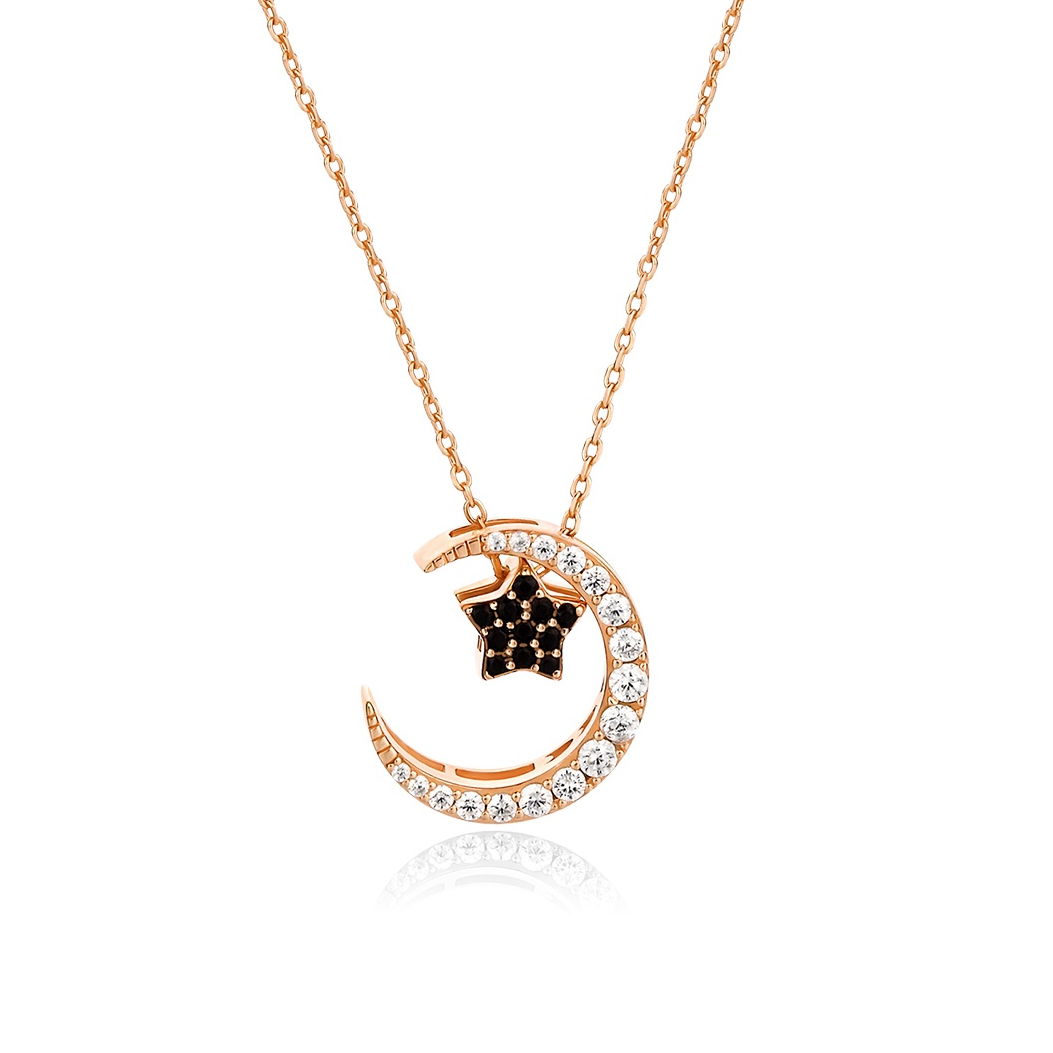 Women's Silver Star And Moon Shaped Necklace Angelwarriorfitness.com