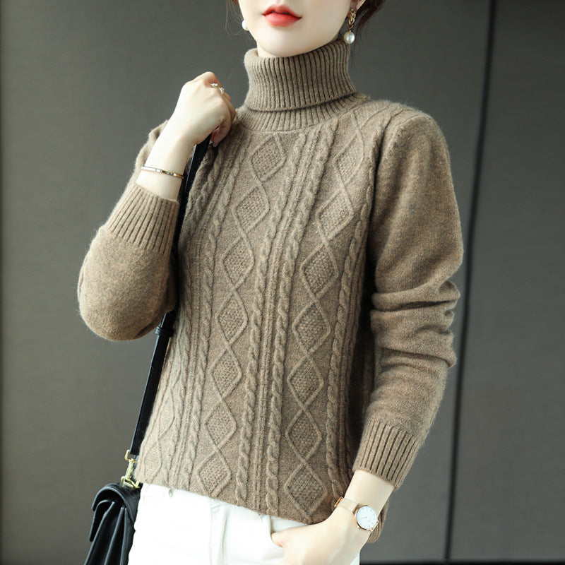 Turtleneck Cashmere Sweater Women's Wear Autumn And Winter Thick Warm Casual Top Angelwarriorfitness.com