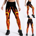 Women's Thin Breathable Slim Flame Skeleton Leggings Angelwarriorfitness.com