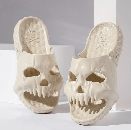 Personalized Skull Design Slippers Bathroom Indoor Outdoor Fun Slides Beach Shoes Angelwarriorfitness.com