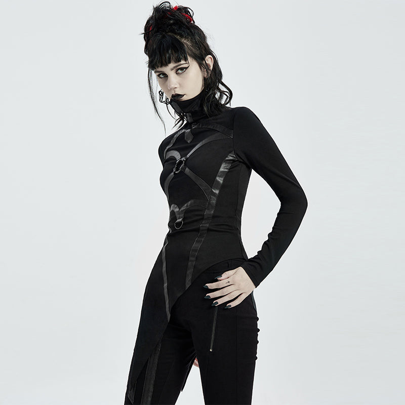Cyber Steampunk Gothic Stand Collar T-Shirt Angelwarriorfitness.com