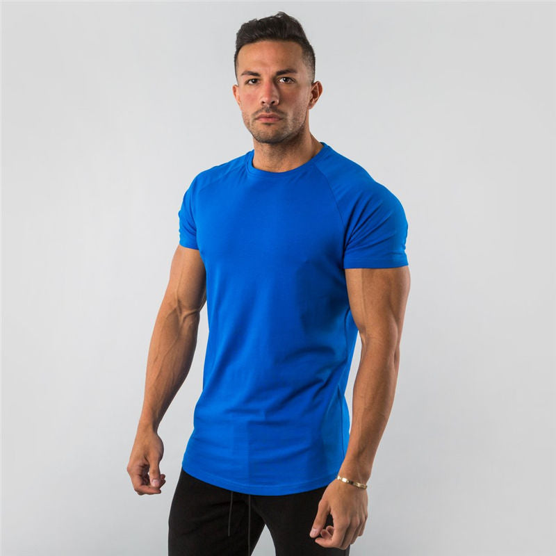 Muscular Male Brothers Workout Clothes Short-sleeved Stretch Slim Fit Angelwarriorfitness.com