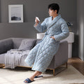 Simple Thick Cotton Long-sleeved Men's Pajamas Angelwarriorfitness.com