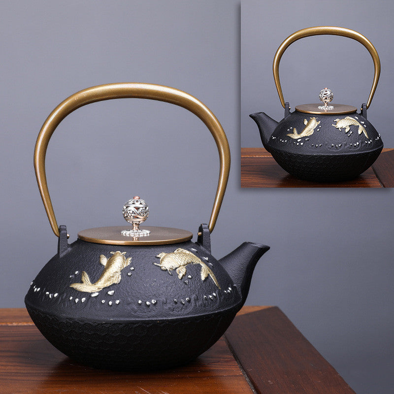 Creative Literary And Art Hand-made Boiled Teapot Happy Iron Teapot Angelwarriorfitness.com