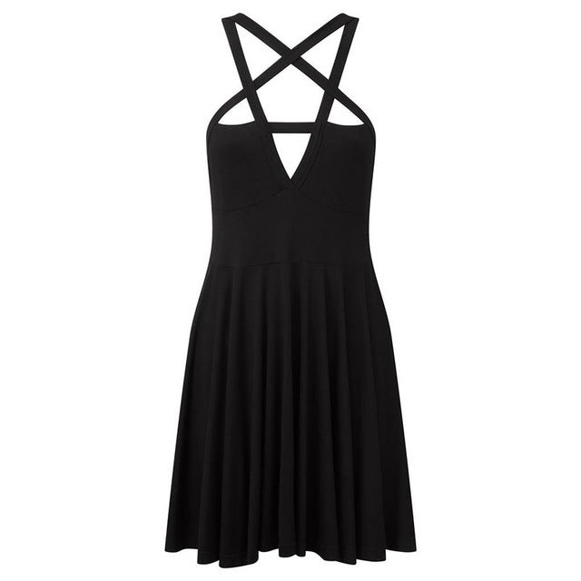 Pentagram Strap Gothic Dress Angelwarriorfitness.com