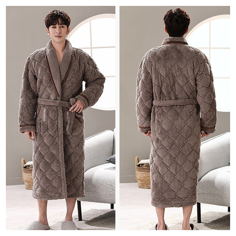 Winter Men's Bathrobe Terry Bathrobe 3 Layer FlannelWinter Men's Bathrobe - 3 Layer Flannel Terry Bathrobe | Angel Warrior Fitness" Angelwarriorfitness.com