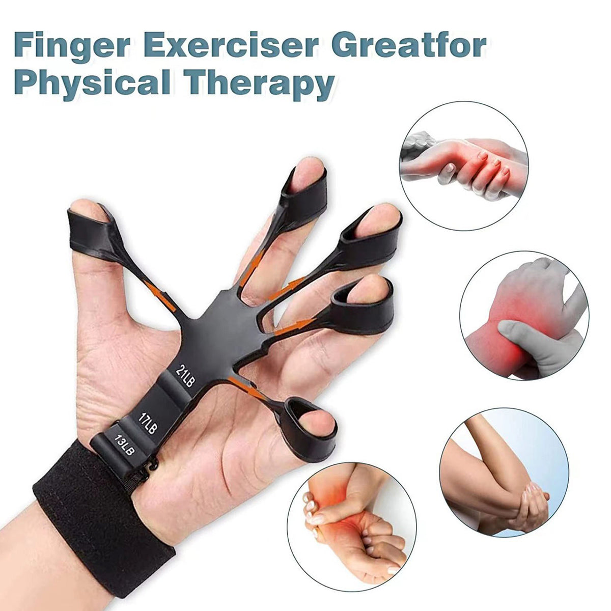 Silicone Grip Device Finger Exercise Stretcher Finger Gripper Strength Trainer Strengthen Rehabilitation Training Angelwarriorfitness.com