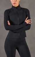 Support Sports Jacket Zip Cardigan Stand Collar Slim Fit Workout Angelwarriorfitness.com