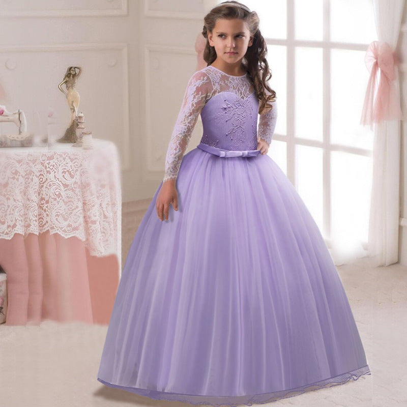 Kids Long Flower Girl Dress Dress Angelwarriorfitness.com