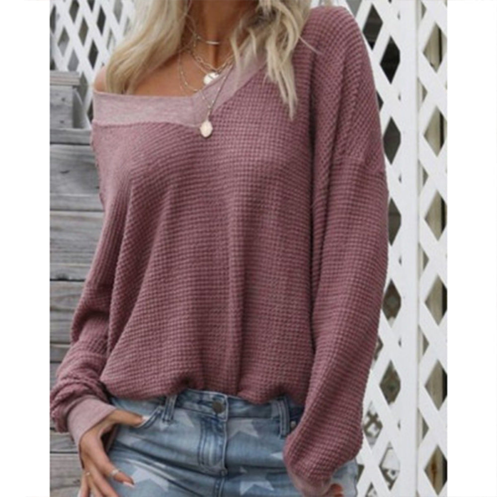 Knitwear Solid Color Pullover Loose T-Shirt Angelwarriorfitness.com