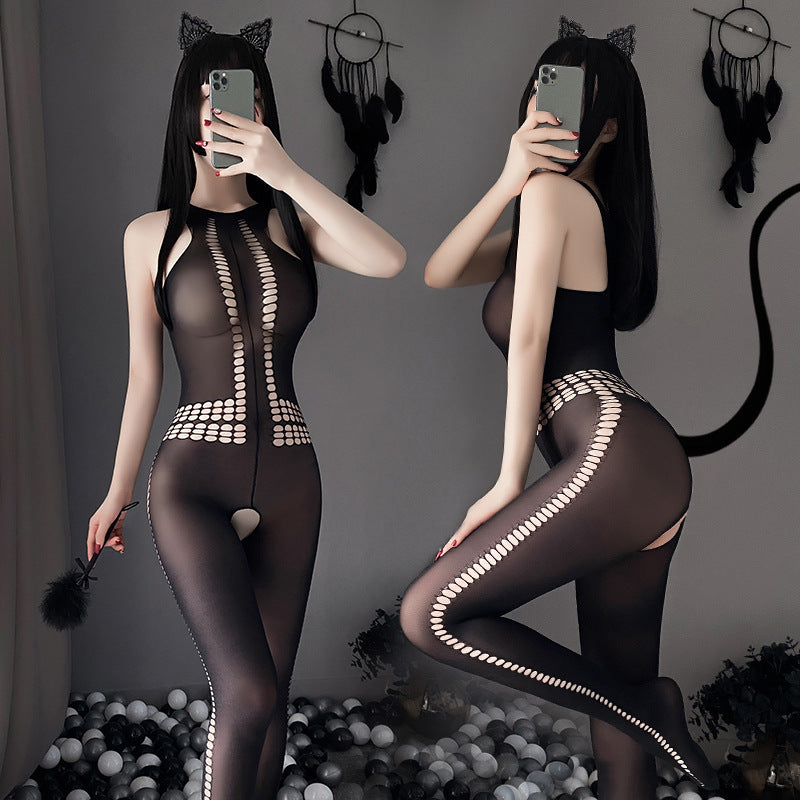 Women's Transparent Cutout Body Shaping Stockings Angelwarriorfitness.com
