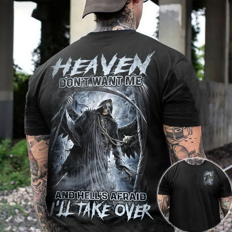 Vintage Metal Skull 3D Print Mens T-Shirts Angelwarriorfitness.com