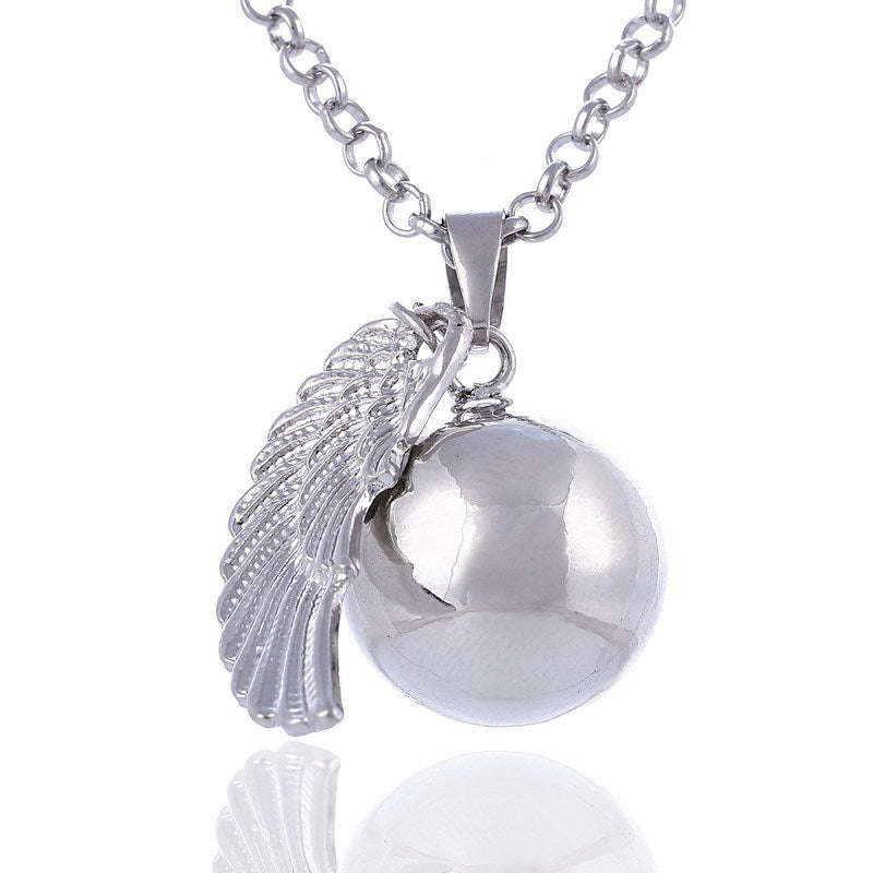 Angel Wings Bell Necklace Piano Music Box Long Sweater Chain Angelwarriorfitness.com