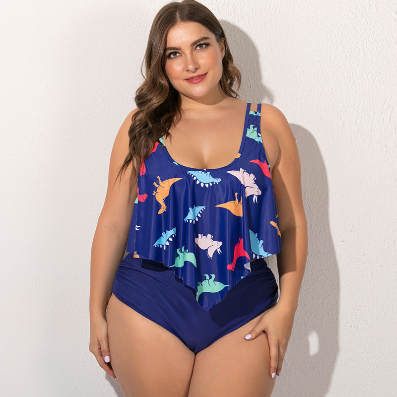 Fat woman plus fat split swimsuit Angelwarriorfitness.com