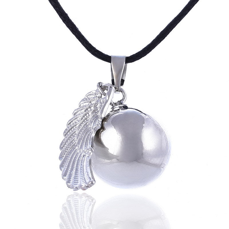 Angel Wings Bell Necklace Piano Music Box Long Sweater Chain Angelwarriorfitness.com
