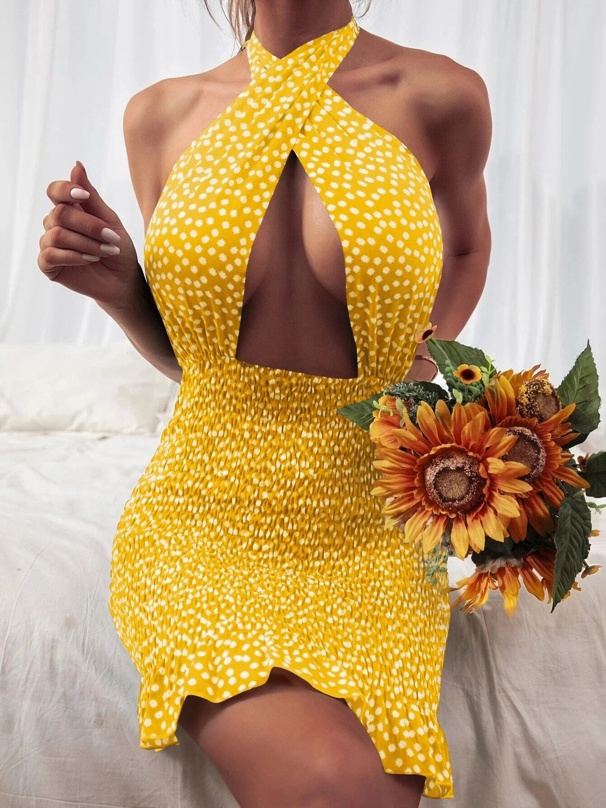 Ladies' Hollow Backless Halter Neck Dress Angelwarriorfitness.com
