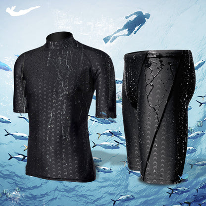 Men's Swimsuit Suit, Short-sleeved Top, Split Quick-drying Snorkeling Equipment Angelwarriorfitness.com