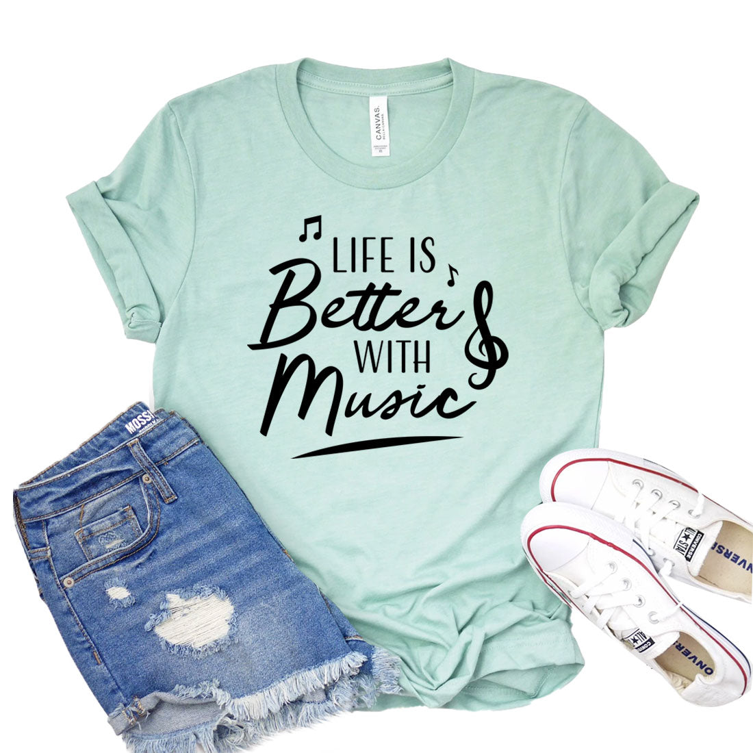 Life Is Better With Music T-shirt Angelwarriorfitness.com