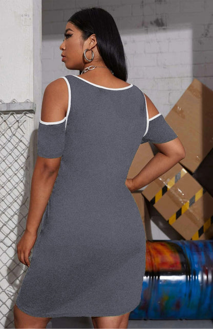 Women's Plus Size Short Sleeve Dress Angelwarriorfitness.com