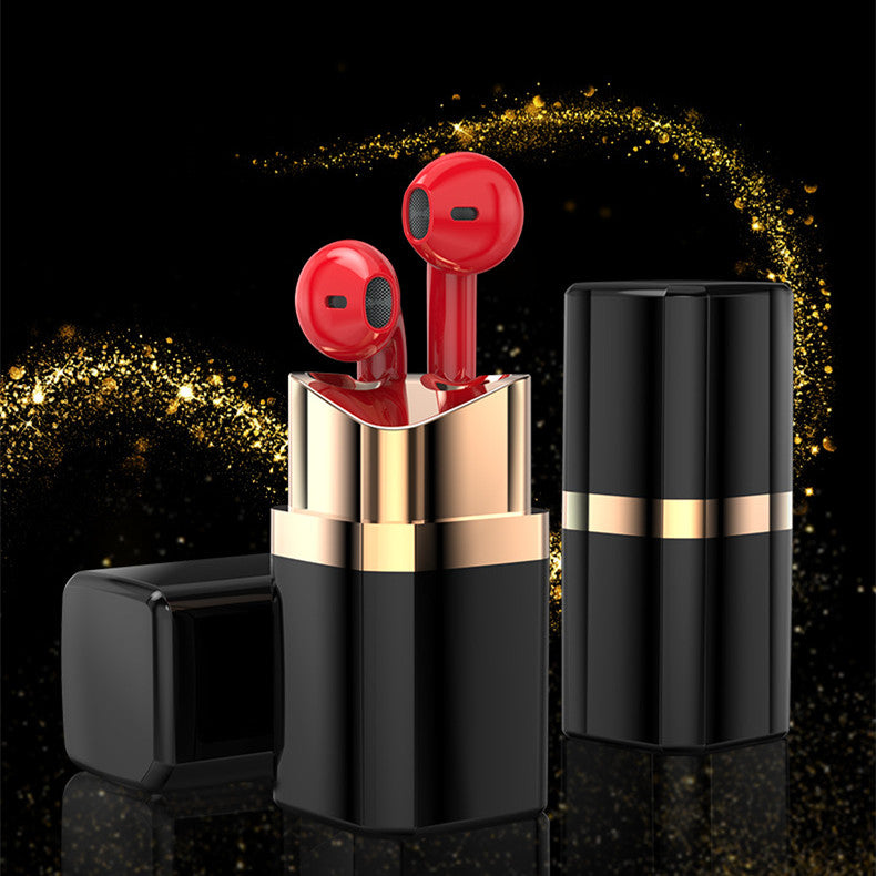 Fashion Individual Earphone Lipstick Bluetooth Earphone In-ear Noise Reduction Angelwarriorfitness.com