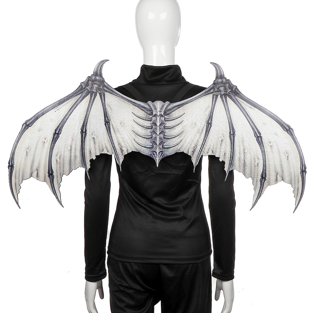 Black And White Non-woven Fabric Demon Bone Wings Angelwarriorfitness.com