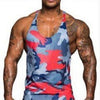 Mens Cameo Patchwork Bodybuilding Tank Top Quick Dry Gym Training Stringer Vest Tee Muscle Shirt Angelwarriorfitness.com