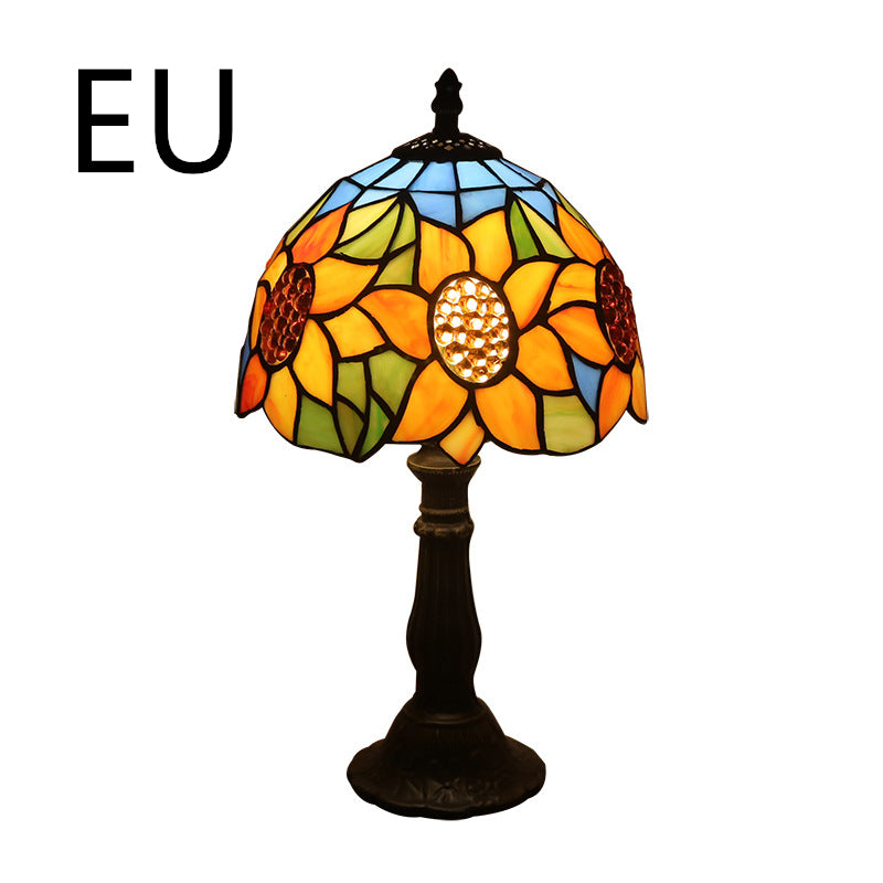 Lamp Bedroom Bedside Lamp Retro Bar Yellow Glass Lamp Resin Base Table Lamps Makeup Table Side Table Led Lights Angelwarriorfitness.com