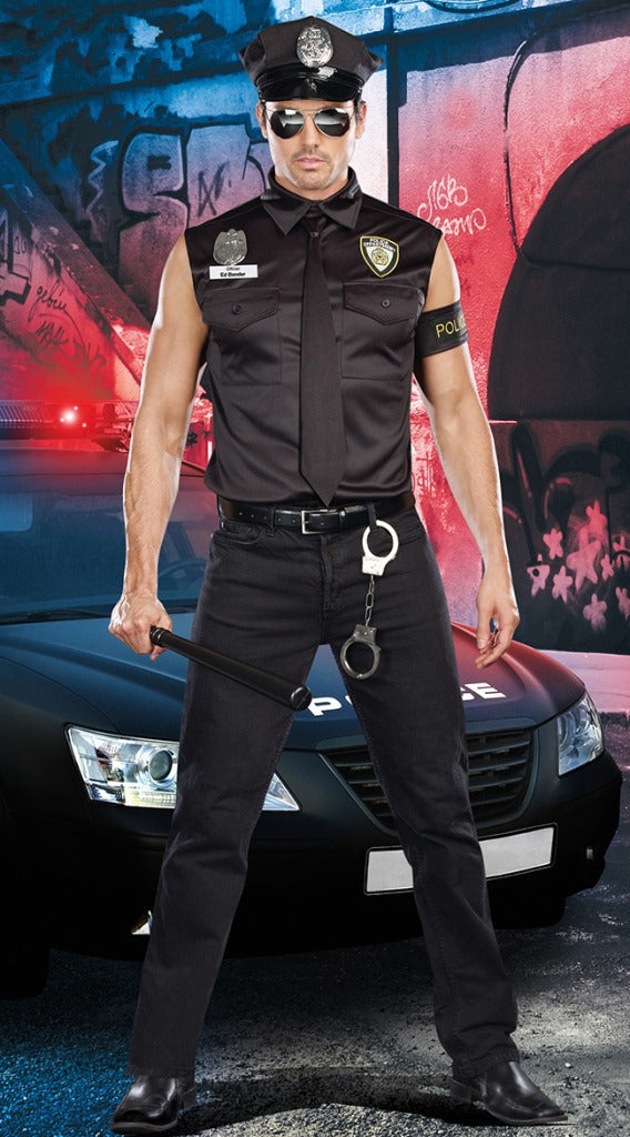 Handsome Sleeveless Shirt Male Police Stage Costume Angelwarriorfitness.com