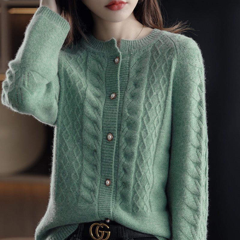 Women's Thin Cashmere Sweater Raglan Round Neck Temperament Sweater Angelwarriorfitness.com