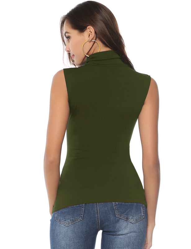 Fashion All-Match Casual Ladies High Neck Top Angelwarriorfitness.com
