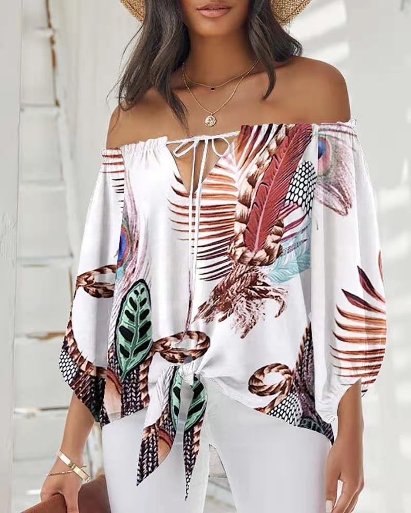 Urban Leisure Stitching One-word Shoulder Straps Women's Tops Angelwarriorfitness.com