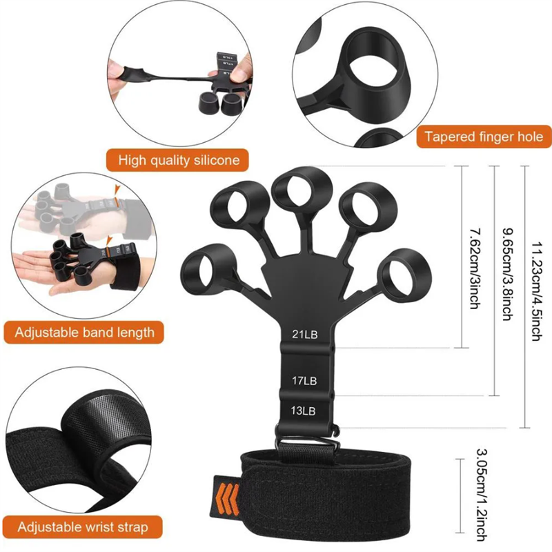 Silicone Grip Device Finger Exercise Stretcher Finger Gripper Strength Trainer Strengthen Rehabilitation Training Angelwarriorfitness.com