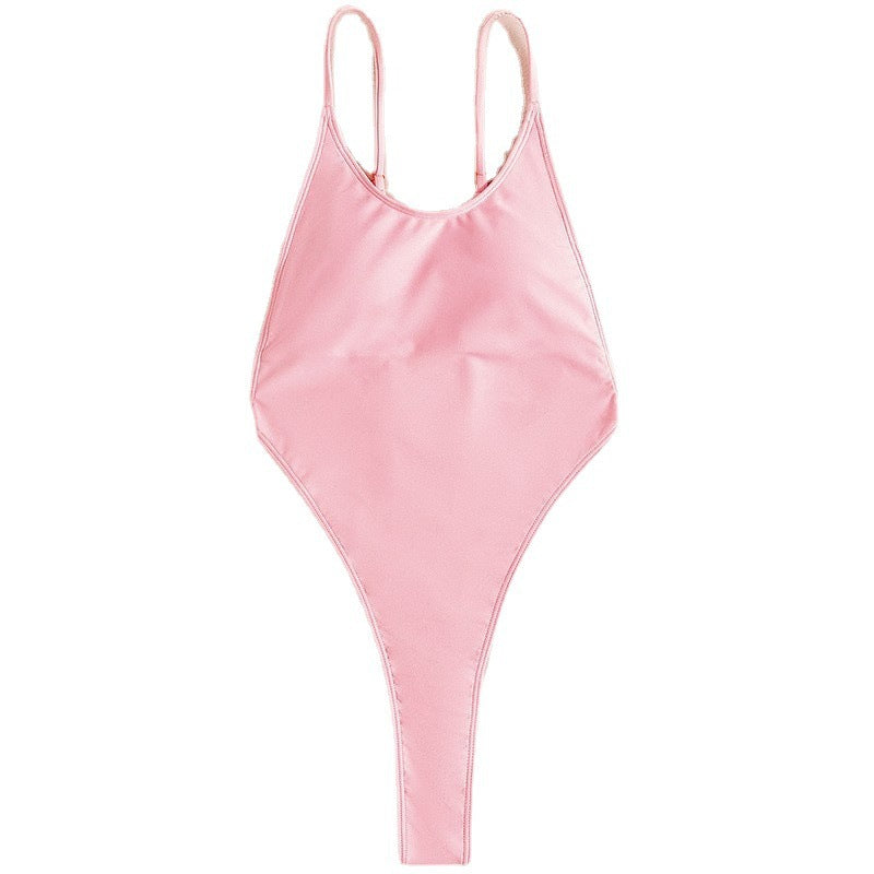 Fashion One-piece Swimsuit Women's Triangle Solid Color Angelwarriorfitness.com