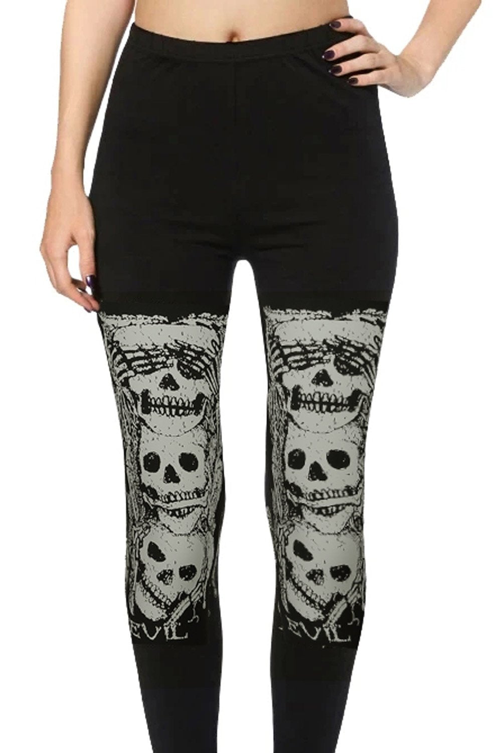 High Waist Skull Print Halloween Leggings Angelwarriorfitness.com