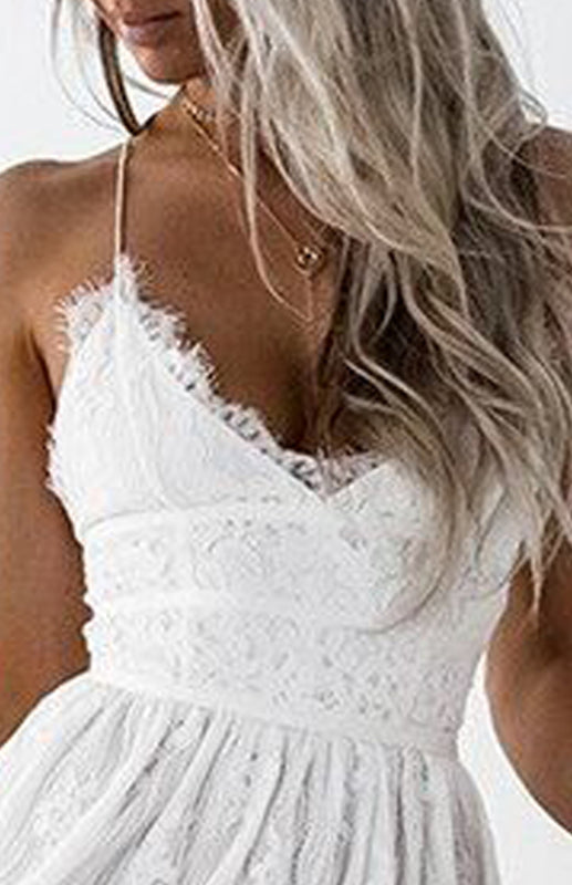 Lace-Paneled Suspender Strapless Dress Angelwarriorfitness.com