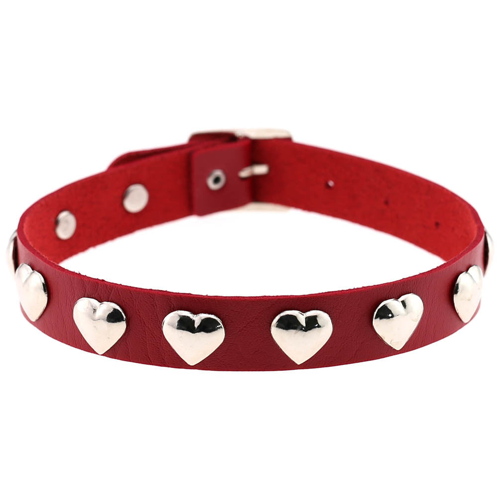 Fan Original New Punk Gothic Love Heart-shaped Rivets Pin Buckle Necklace Angelwarriorfitness.com